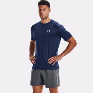 UNDER ARMOUR NWT MENS SS TEE - BLUE - LARGE